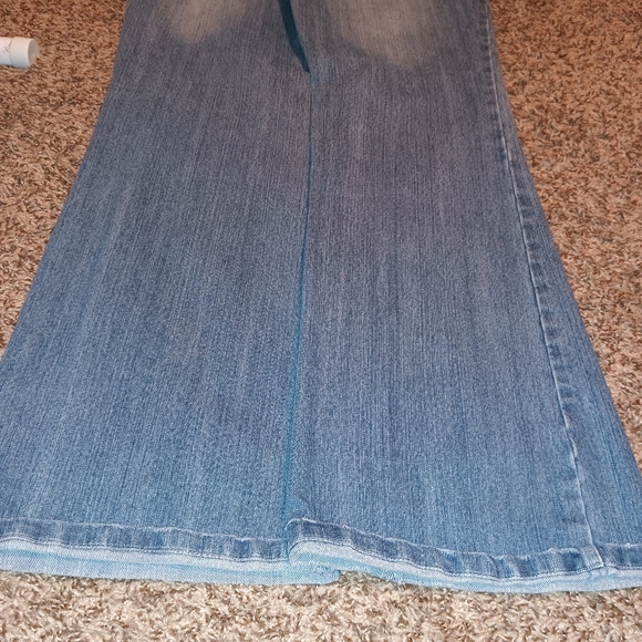 Vanilla Jeans Size 13 Bling Rhinestones and Lace Blue Denim Flare - Picture 6 of 9